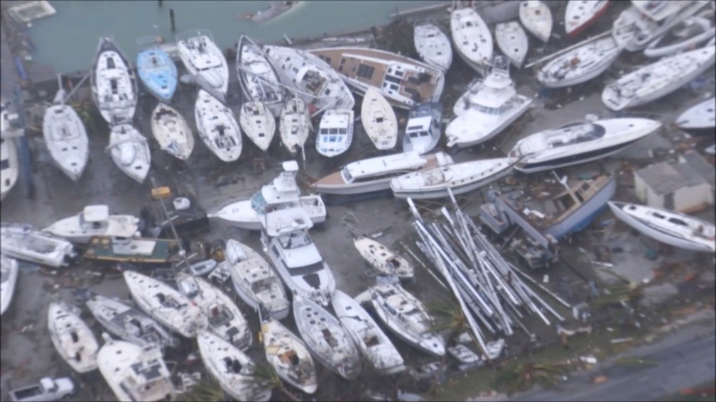 Danos causados pelo furacão Irma em Sint Maarten, parte holandesa da ilha de São Martinho, no Caribe (Foto: NETHERLANDS MINISTRY OF DEFENCE via REUTERS )