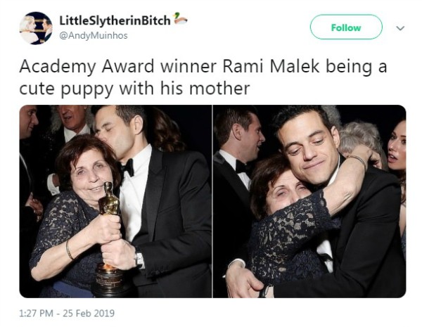 Rami Malek e sua mãe  (Foto: Reprodução Instagram)