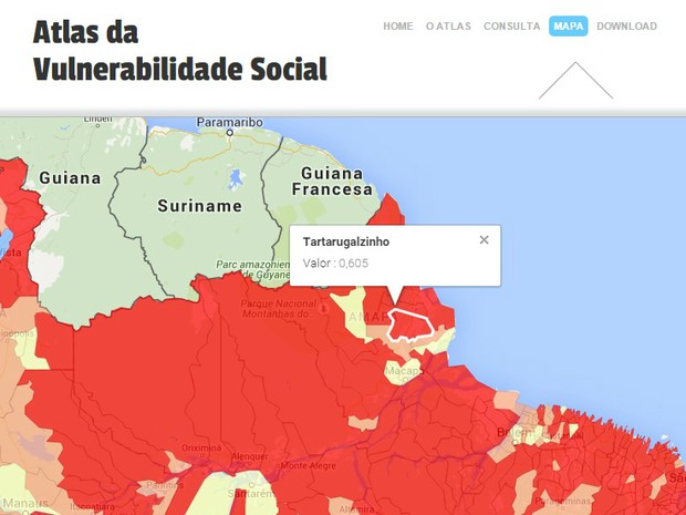 Tartarugalzinho foi considerado município mais vulnerável socialmente em 2010 (Foto: Ipea/Reprodução)