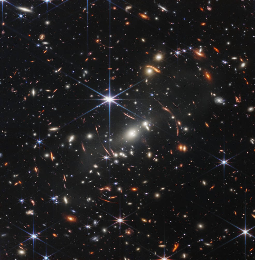 Primeira imagem científica do Telescópio Espacial James Webb é a foto infravermelha mais profunda e nítida do universo distante até hoje (Foto: NASA, ESA, CSA, and STScI)