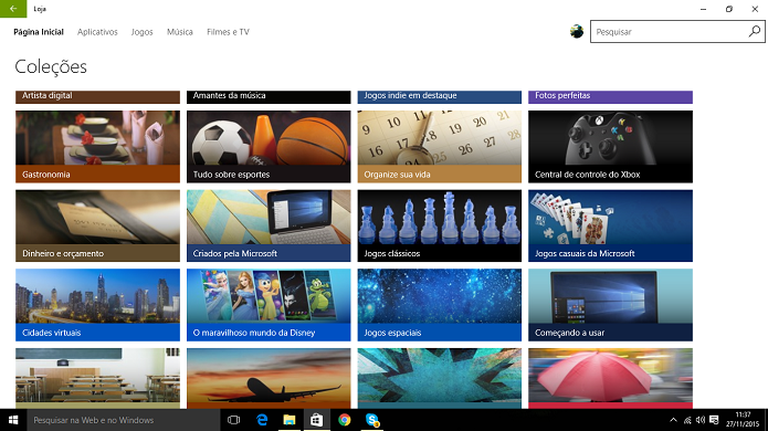 Windows Store tem listas organizadas por temas e funcionalidades de apps e jogos (Foto: Reprodução/Elson de Souza)