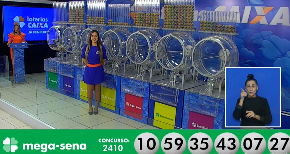 Números sorteados no concurso 2410 da Mega Sena, em 18 de setembro — Foto: Reprodução/Facebook/CEF