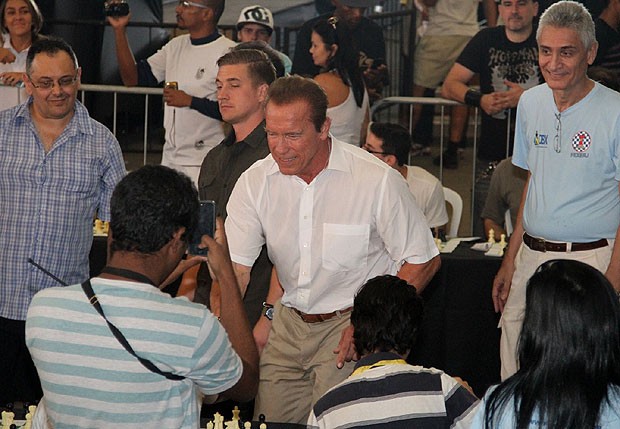 Arnold Schwarzenegger no Rio (Foto: Henrique Oliveira/Agnews)