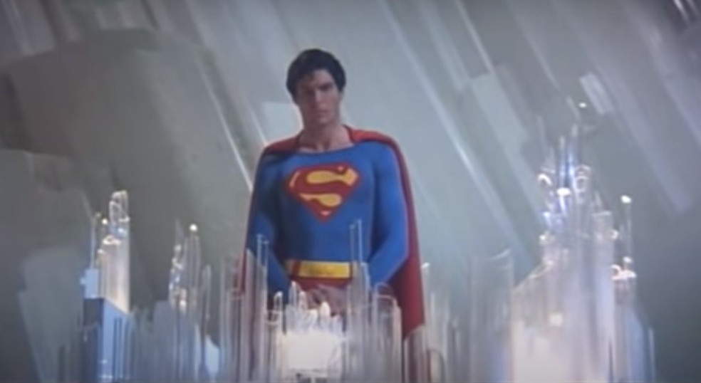 Christoper Reeve interpretou o personagem em 1978.  — Foto: Reprodução/Superman - O Filme