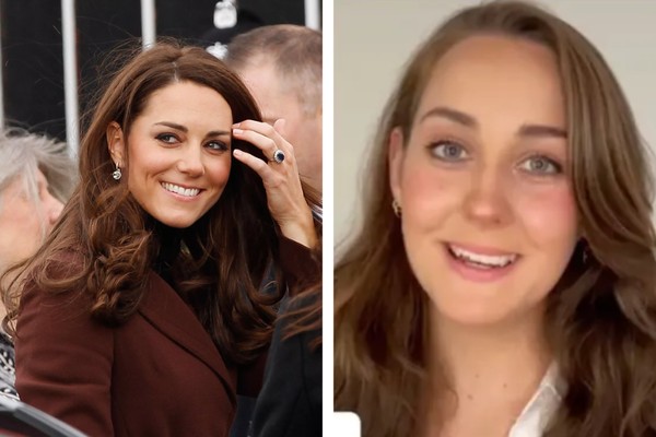 Kate Middleton real vs. a sósia australiana (Foto: Reprodução/Instagram; Reprodução/TikTok)