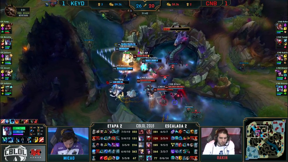 Rakin, consegue um ótimo ultimate e vira a team fight para a CNB no terceiro jogo (Foto: Reprodução / Riot Games)