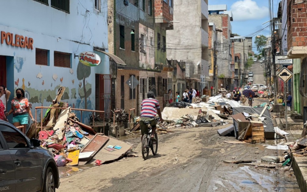 Itabuna, na Bahia, ap&oacute;s as chuvas &mdash; Foto: Tayn&aacute; Borges/Arquivo Pessoal