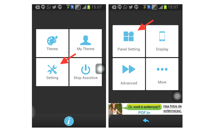 Acessando o painel de configuração do Assistive Touch para Android (Foto: Reprodução/Marvin Costa)