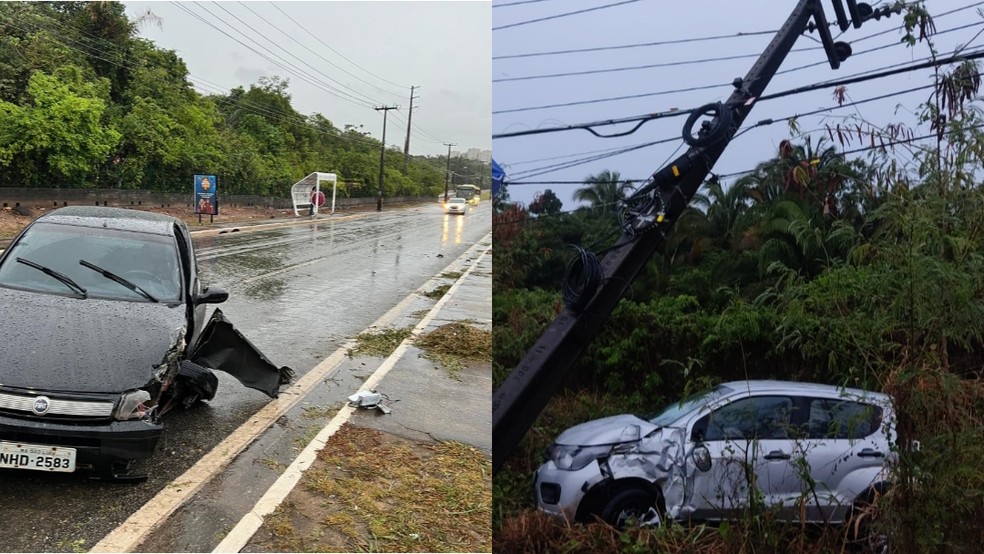 Acidentes aconteceram em um raio de um quilômetro. — Foto: Douglas Pinto e Olavo Sampaio / TV Mirante
