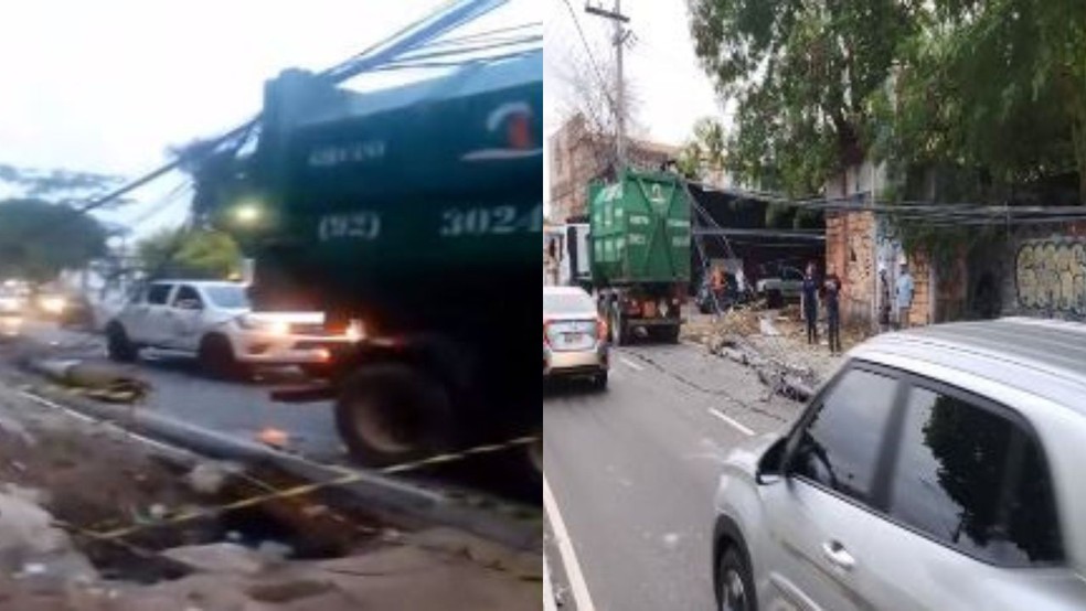 Fotos mostram caminhão ainda  — Foto: Reprodução/IMMU