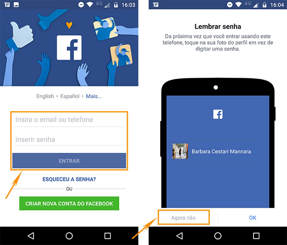 Não salve sua senha de login do Facebook no Android novamente (Foto: Reprodução/Barbara Mannara)