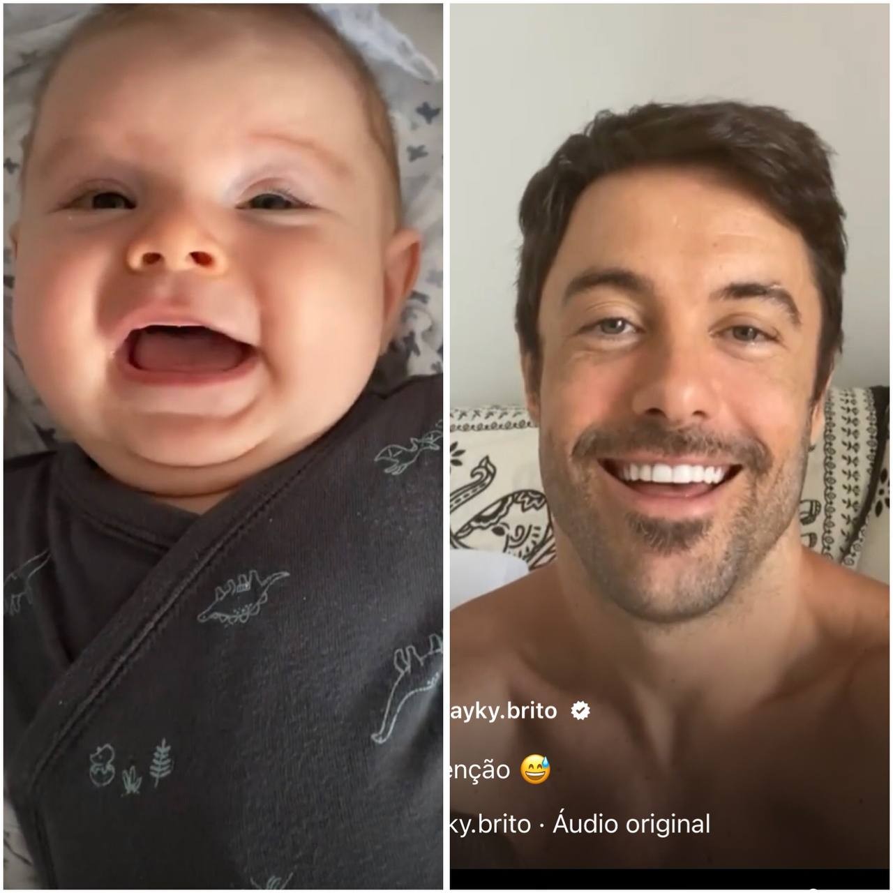 Kayky Brito brinca ao mostrar o filho, Gael, falando as 'primeiras palavras' (Foto: Reprodução / Instagram)