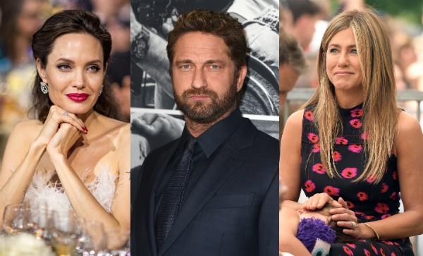 Angelina Jolie, Gerard Butler e Jennifer Aniston (Foto: Getty Images)