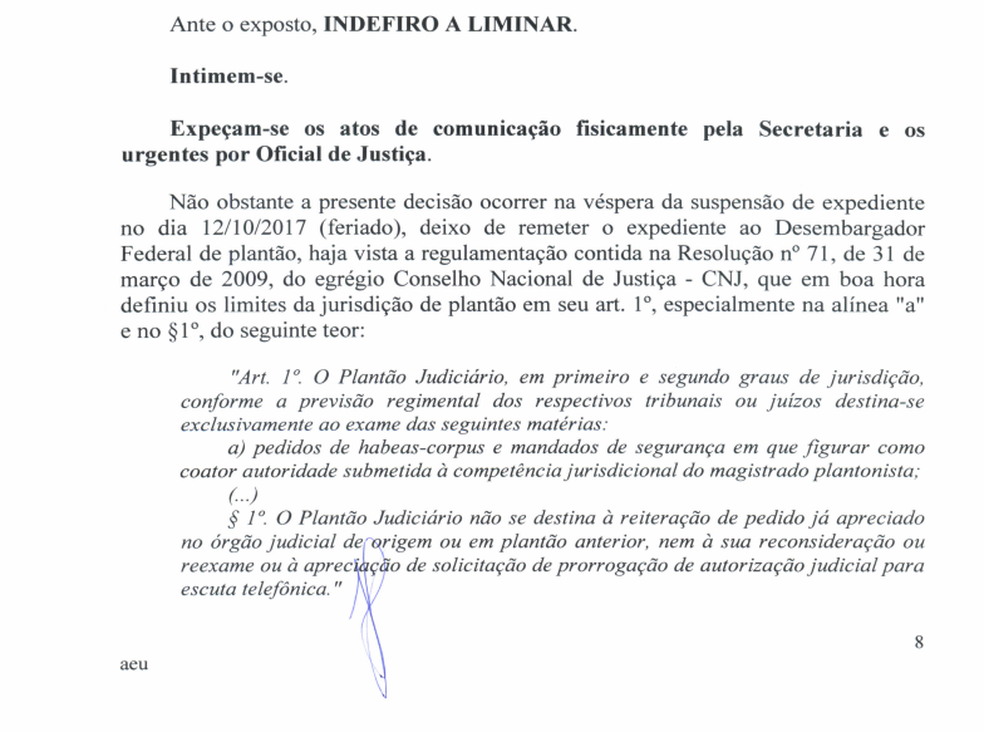 Liminar indeferida prisão Nuzman COB Justiça (Foto: Reprodução)