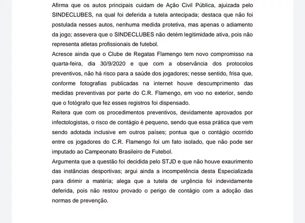 Recurso CBF Palmeiras x Flamengo — Foto: Reprodução