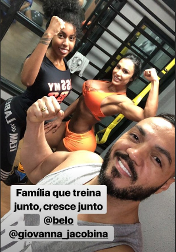 Gracyanne Barbosa com Giovanna e Belo (Foto: Reprodução/Instagram)