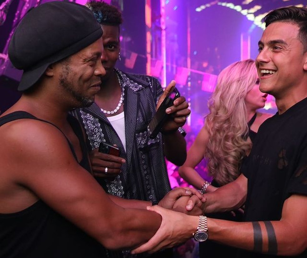 Ronaldinho, Pogba e Dybala, em casa noturna de Miami — Foto: Reprodução/Instagram