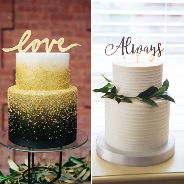 Topo de bolo de casamento: Letras personalizadas (Foto: Pinterest/Reprodução)
