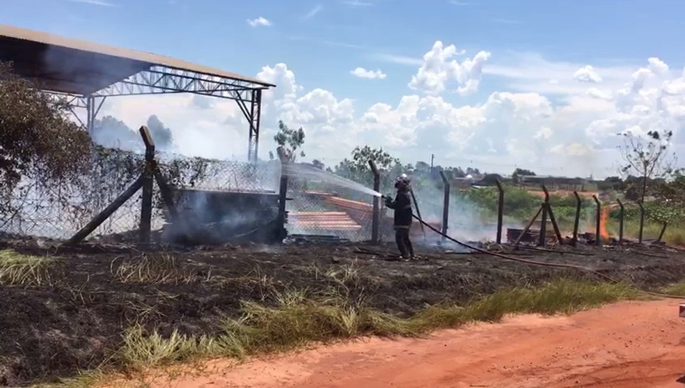 Incêndio atinge madeireira em Paranavaí — Foto: Evandro Oliveira/RPC