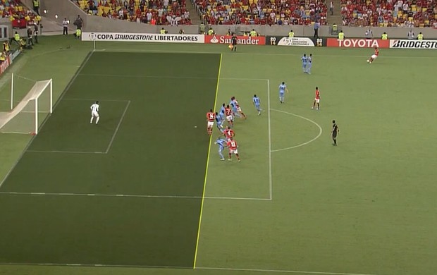 Analisador flagra Wallace impedido no primeiro gol do Flamengo