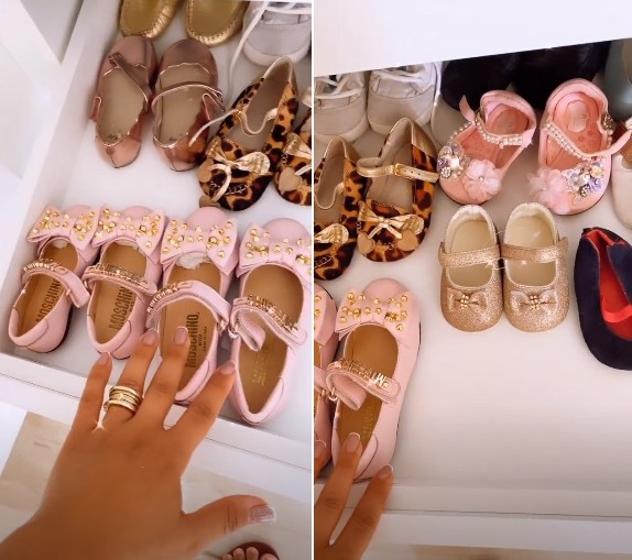 Grávida, sertaneja Simone mostra closet lotado de presentes para a filha (Foto: Reprodução/Instagram @simoneses)