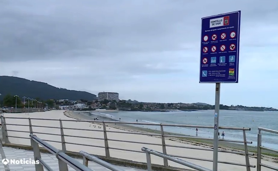 Praia da cidade de Vigo, na Espanha