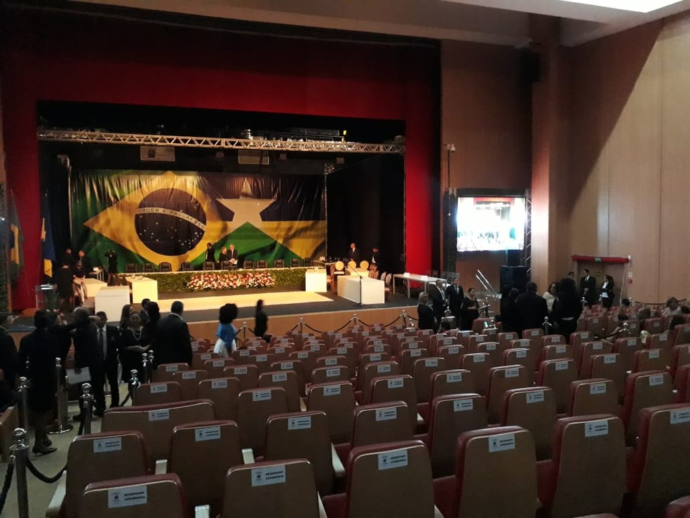 Teatro Palácio das Artes pronto para a posse do Coronel Marcos Rocha.  — Foto: Pedro Bentes/G1