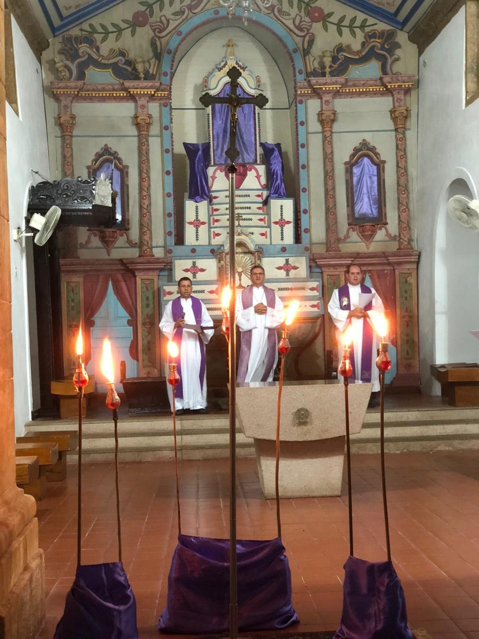 Missa foi celebrada sem a presença dos fieis em Oeiras, no Piauí — Foto: Diocese de Oeiras