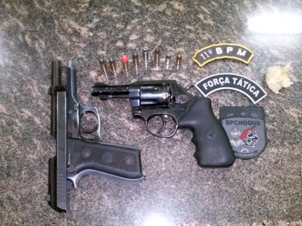 Armas estavam em poder de suspeitos presos no RN (Foto: Divulgação/PM)