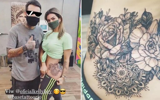 Kelly Key faz tatuagem para cobrir desenho antigo após