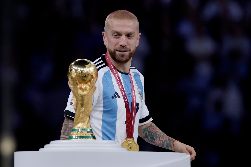 Papu Gómez, campeão da Copa do Mundo com a Argentina — Foto: Eric Verhoeven/Soccrates/Getty Images