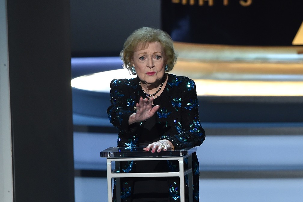 Betty White no Emmy 2018 â€” Foto: Kevin Winter/Getty Images/AFP 