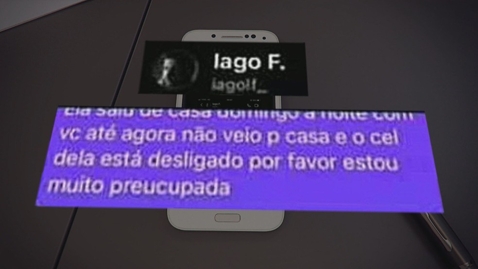 Mensagens trocadas entre a mãe da vítima e o suspeito — Foto: Reprodução/TV Globo