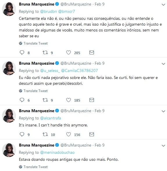 Bruna Marquezine rebate fãs no Twitter, bloqueia e apaga posts (Foto: Reprodução / Twitter)