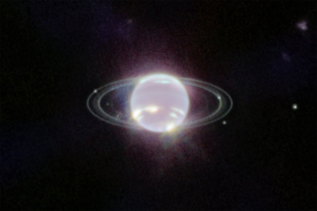 Imagem de Netuno capturada pela câmera Near-Infrared Camera (NIRCam) do James Webb em 12 de julho de 2022  (Foto: NASA, ESA, CSA, and STScI)