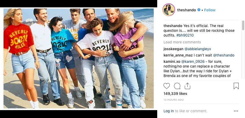 O post no qual a atriz Shannen Doherty anuncia sua presença no reboot de Barrados no Baile (Foto: Instagram)