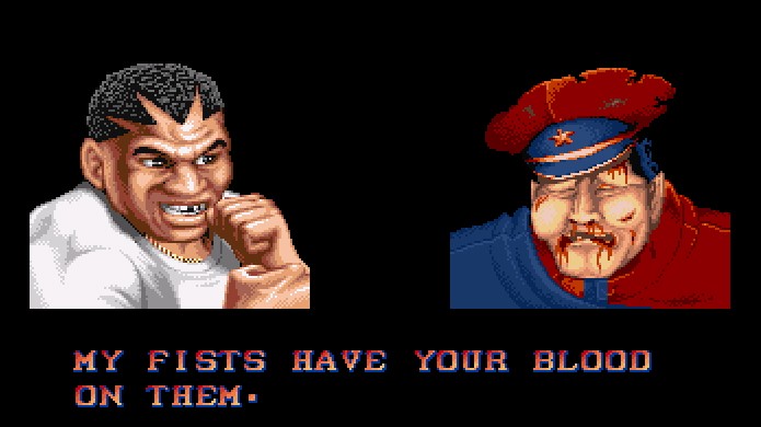 Uma das mais famosas frases de vitória de Balrog em Street Fighter 2 perdeu sentido na versão censurada do Super Nintendo (Foto: Reprodução/Mugen Guild)