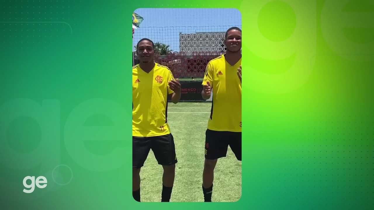 Ryan Luka e Lorran, do Flamengo sub-20, fazem dancinha