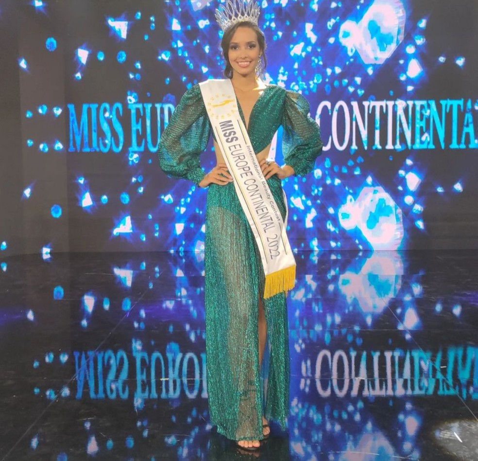 Lisandra Franciskievicz venceu o concurso Miss Europe Continental 2022 — Foto: Divulgação