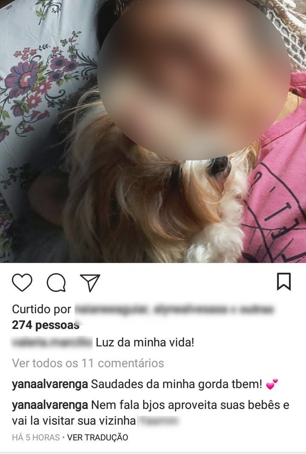 Ela comentou na foto de uma menina (Foto: Instagram/ Reprodução)