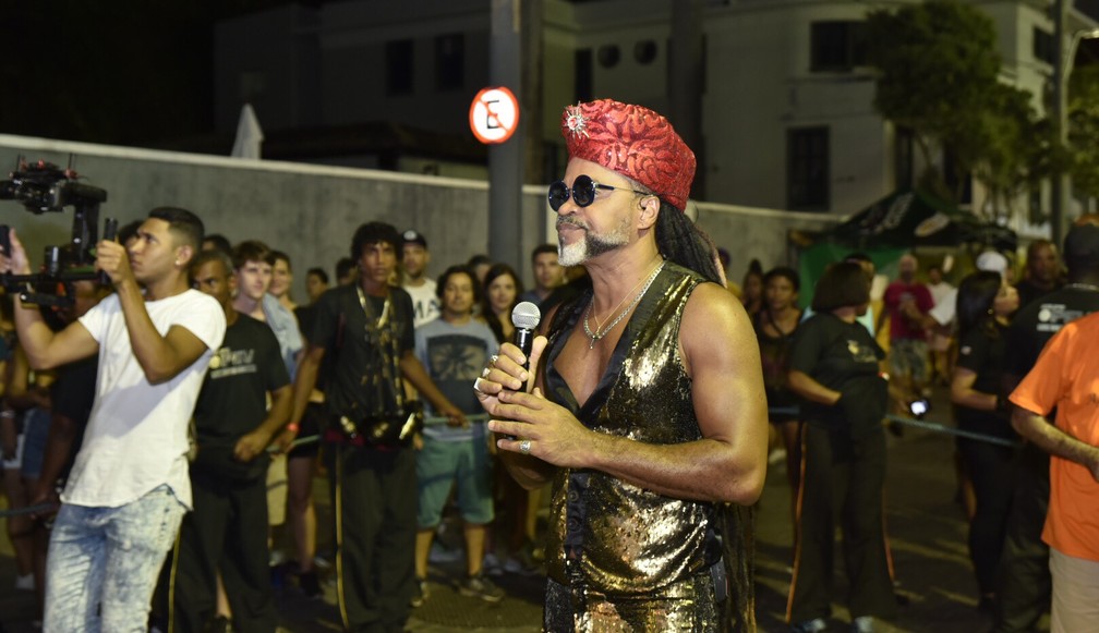 Carlinhos Brown no carnaval 2018, em Salvador — Foto: Elias Dantas/Ag. Haack