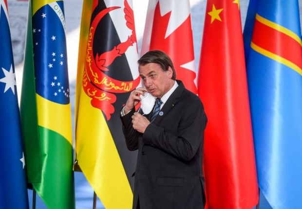 Durante reunião do G20, Bolsonaro não explicou ausência na COP26 (Foto: Getty Images via BBC News Brasil)