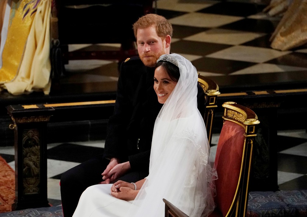PrÃ­ncipe Harry e Meghan Markle  (Foto: Owen Humphreys/pool via AP)