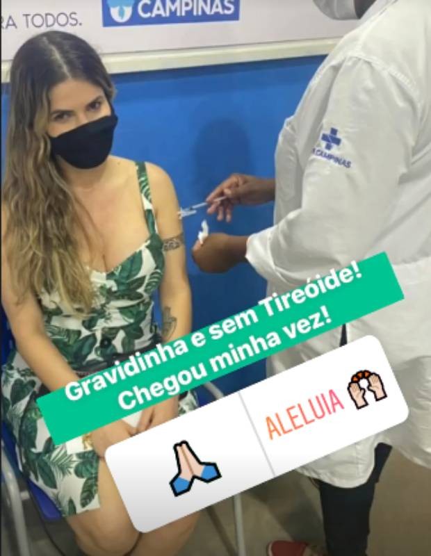 Cacau Colucci é vacinada (Foto: Reprodução/Instagram)