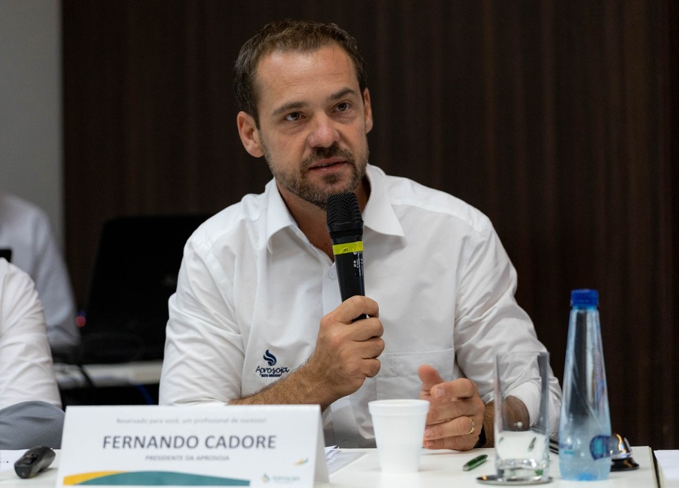 Fernando Cadore destaca que produção pode ser inviabilizada por aumento dos fertilizantes — Foto: Jefferson Eduardo/Ascom Aprosoja-MT