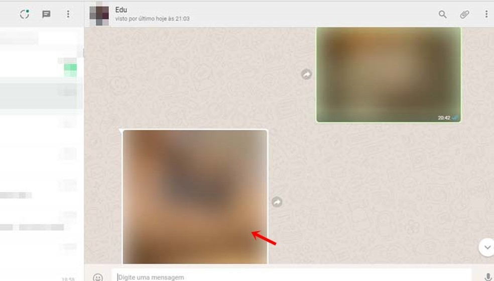 Ao atualizar o navegador, notará que as imagens aparecerão borradas no WhatsApp Web (Foto: Reprodução/ Taysa Coelho)
