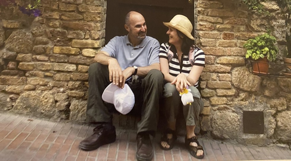 Bielawski e a mulher, Liane, durante viagem pela Toscana, na Itália — Foto: Arquivo pessoal