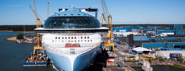 Icon of the Seas tem viagem de estreia marcada para janeiro de 2024 — Foto: Jonathan NACKSTRAND / AFP