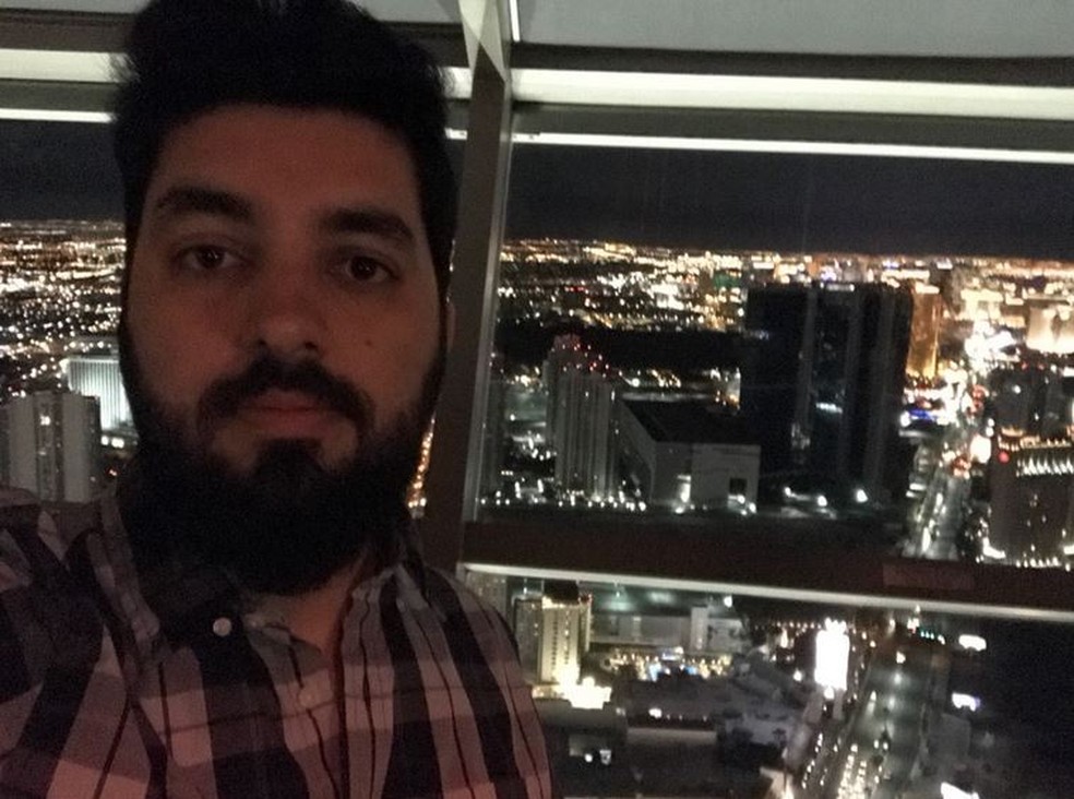 Da torre do hotel, Guilherme registrou ao fundo a rodovia onde ocorreu o atentado  (Foto: Arquivo Pessoal)