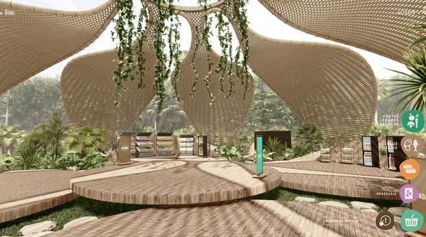 Loja virtual da rede Hortifruti Natural da Terra foi inspirada em florestas (Foto: Divulgação)